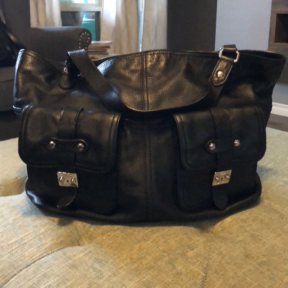 LAUREN by Ralph Lauren Black 2 pocket handbag tote